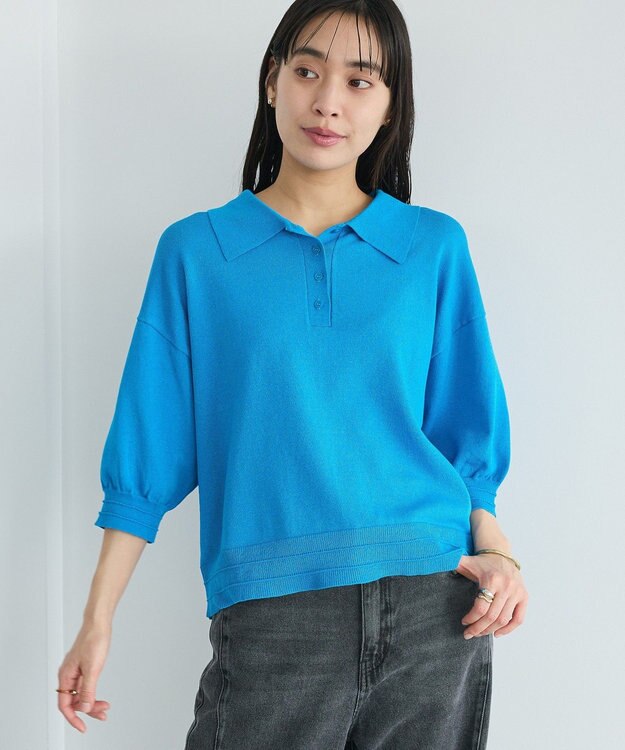 CRAFT STANDARD BOUTIQUE ポロニットプルオーバー Blue