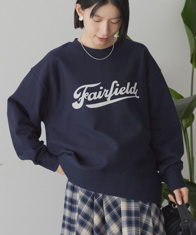 AMERICAN HOLIC Fairfield フロッキースウェットプルオーバー Navy
