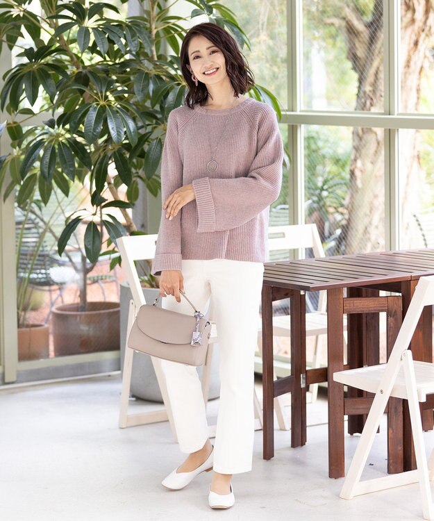 Tiaclasse 【洗える】リラックス感のあるラグランスリーブニット ピンク