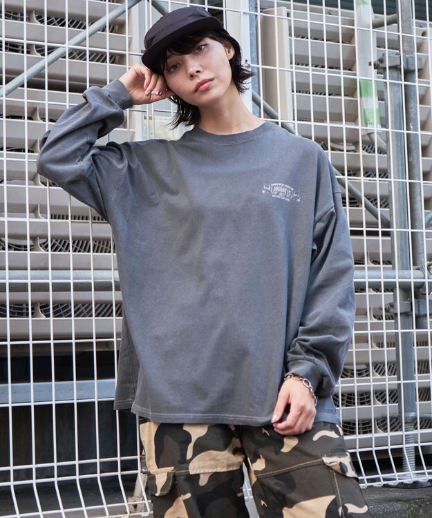WEGO 【ユニセックス着用ITEM】ピグメントグラフィックT（LS） 柄1