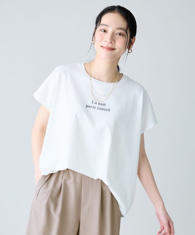 ANY ANYファンクションワイドフレンチスリーブTシャツ オフ