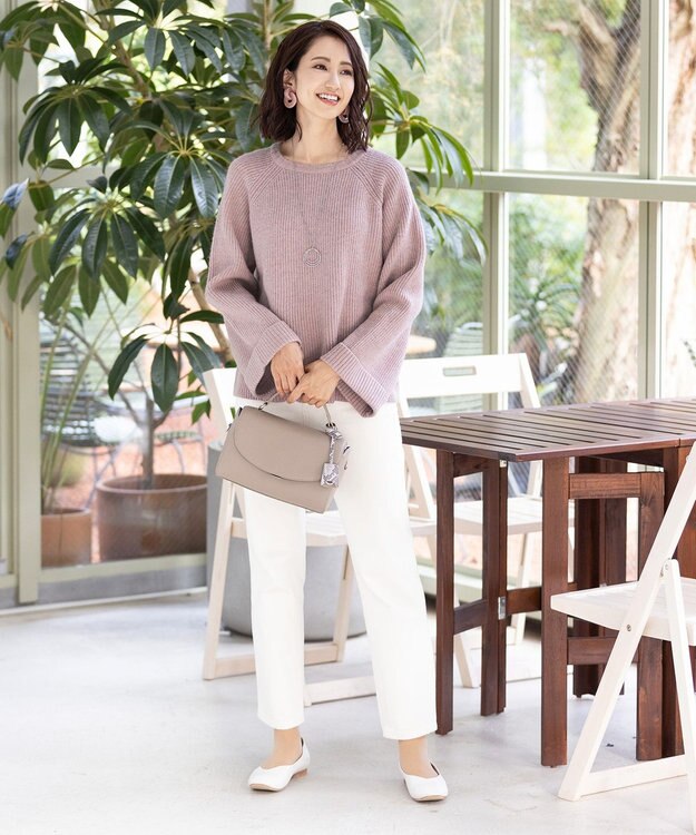 Tiaclasse 【洗える】リラックス感のあるラグランスリーブニット ピンク