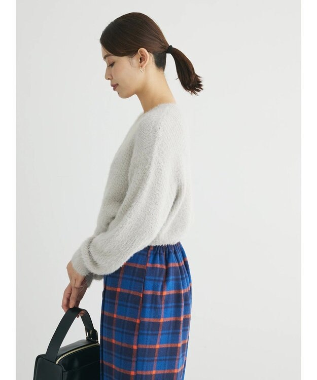 Green Parks フェザーＶネックニットプルオーバー Light Gray