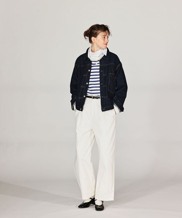 LENO ONE  FOWARD PLEATS CHINO TROUSERS ワンタックチノパンツ WHITE
