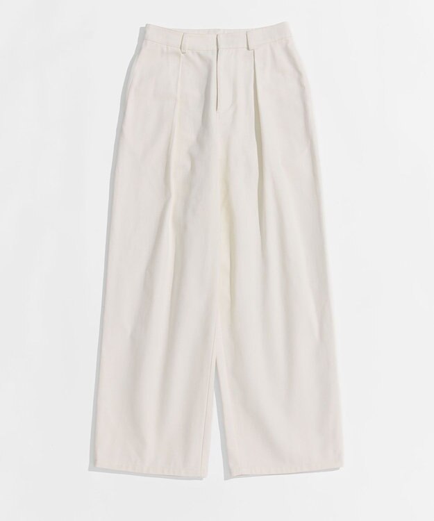 LENO ONE  FOWARD PLEATS CHINO TROUSERS ワンタックチノパンツ WHITE