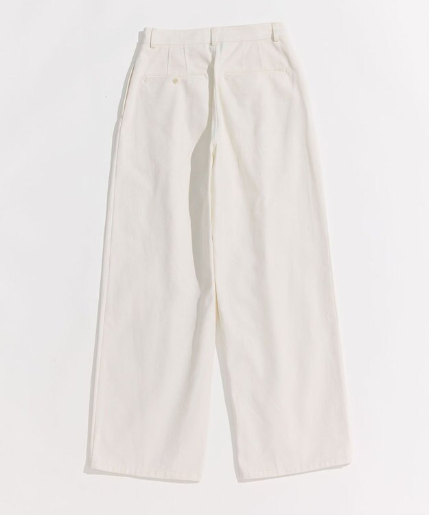 LENO ONE  FOWARD PLEATS CHINO TROUSERS ワンタックチノパンツ WHITE