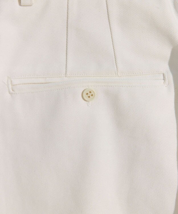 LENO ONE  FOWARD PLEATS CHINO TROUSERS ワンタックチノパンツ WHITE