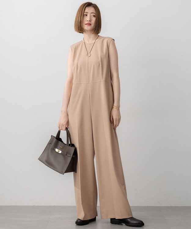 23区 S 【洗える】TWマットクロス オールインワン キャメル系