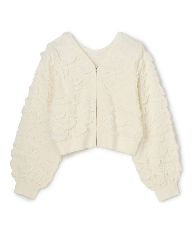 GRACE CONTINENTAL フクレジャガードニットトップ ホワイト