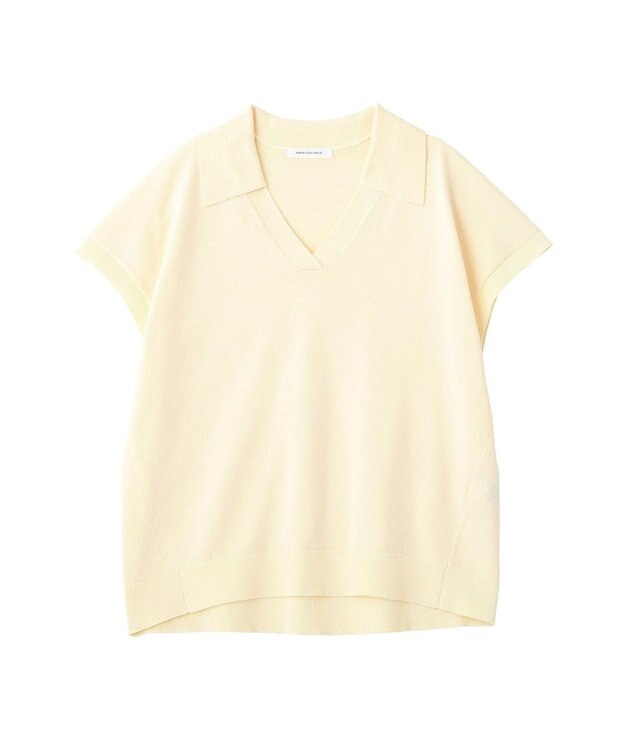 AMERICAN HOLIC フレンチスリーブスキッパールーズニットプルオーバー Yellow