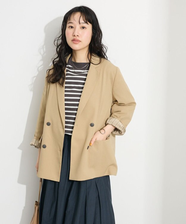 CRAFT STANDARD BOUTIQUE Ｗテーラードジャケット Gray Beige