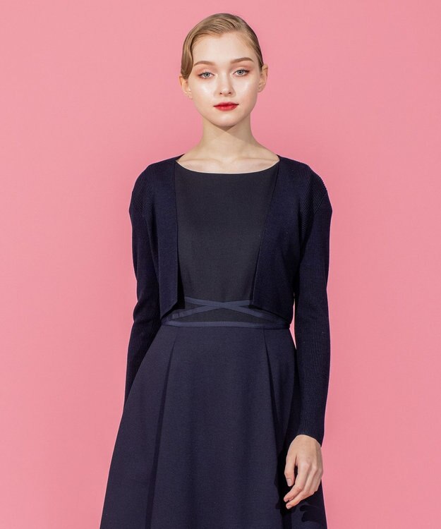 TOCCA 【洗える！】SILK RIB BOLERO ボレロ ネイビー系