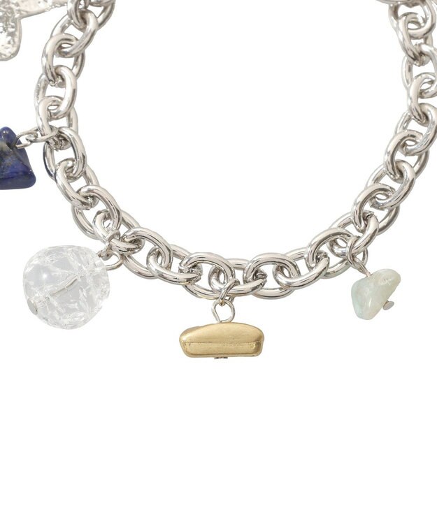 earth music&ecology ストーンＭＩＸチャームブレスレット Silver