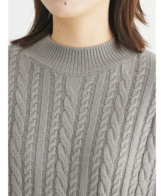 Green Parks ケーブルニットミニワンピース Gray