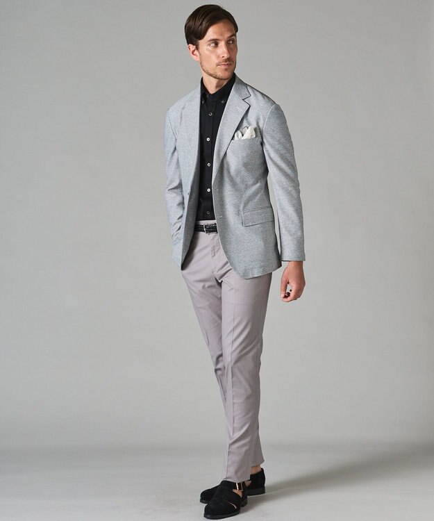 GOTAIRIKU 【吸汗速乾】クールマックス鹿の子 半袖ビズシャツ_ボタンダウン ブラック系