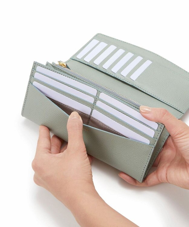 TOPKAPI 【TOPKAPI】角シボ型押し・ 長財布 COLORATO コロラート グリーングレー