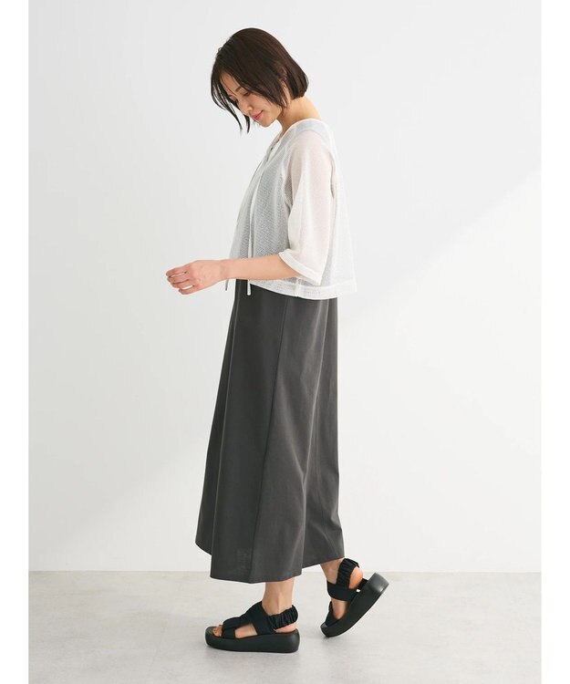 Green Parks ＳＥＴ２点　メッシュ＋ノースリーブワンピース Off White