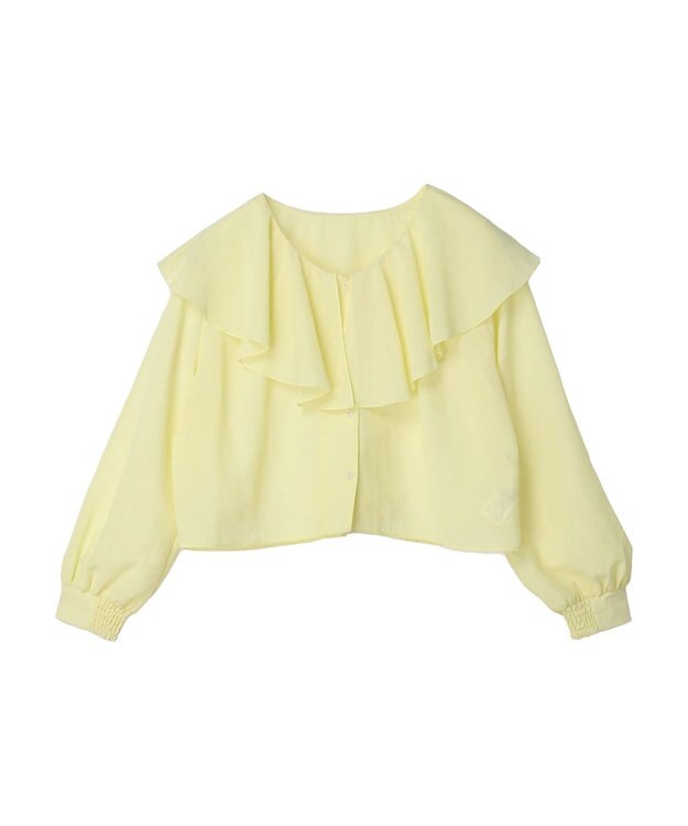 earth music&ecology ラッフルショートブラウス Yellow