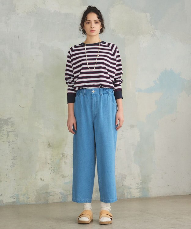 J.PRESS YORK STREET 【WOMEN】レトロボーダードルマン Tシャツ ネイビー系2