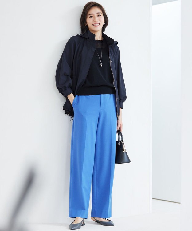 自由区 【洗える】シアーアセテート ニット ブラック