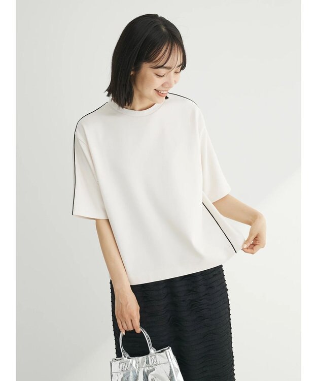 Green Parks ライン使いポンチカットプルオーバー Off White