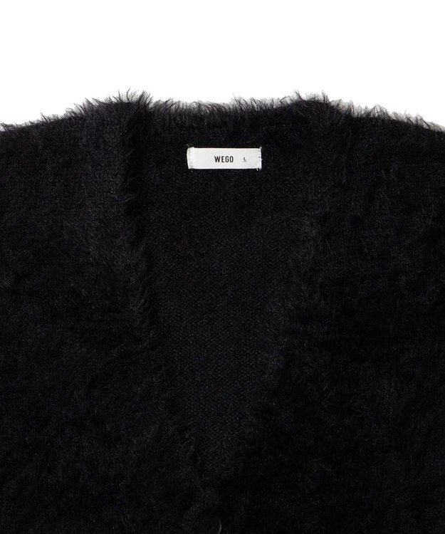WEGO 【ユニセックス着用ITEM】フェザーカーディガン ブラック