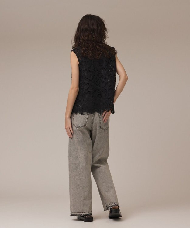 GRACE CONTINENTAL レース刺繍ベスト ブラック