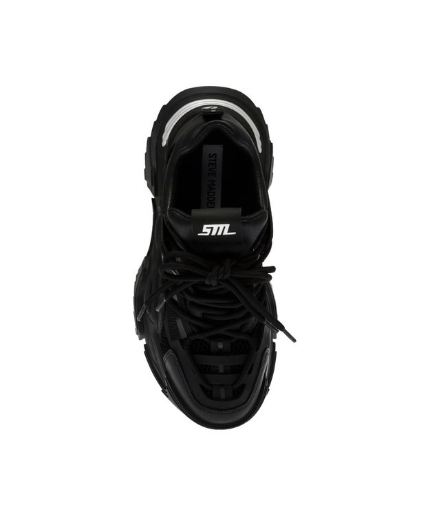 STEVE MADDEN KINGDOM ボリュームソールダブルレースアップスニーカー ブラック