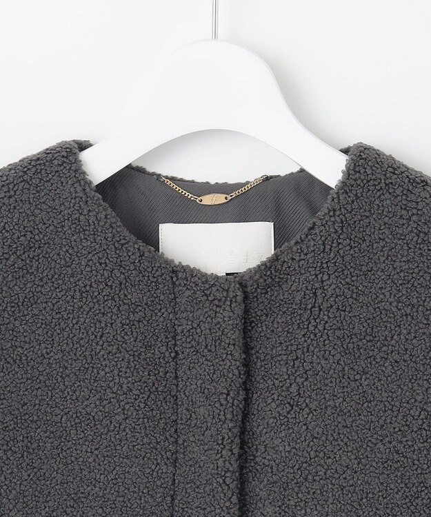 自由区 S 【洗える】ボアコンビ アウター スレート