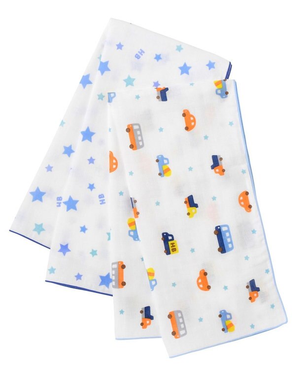 MIKI HOUSE HOT BISCUITS 出産準備セット 春夏用(総柄) ブルー