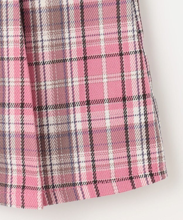 ANY KIDS ラメチェックプリーツスカパン ピンク系