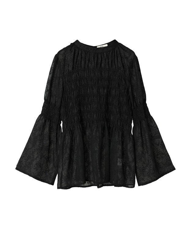 earth music&ecology ジャガードシャーリングプルオーバー Black