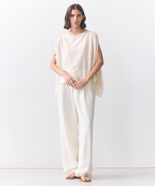 BEIGE， PERIDOT / 2WAYスリーブ ドレープブラウス Ecru