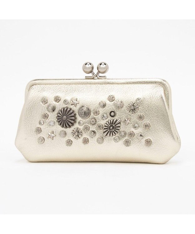 UNBILLION ペルケ perche / マルチスタッズがま口ロングウォレット ゴールド