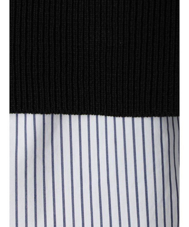 CRAFT STANDARD BOUTIQUE 【洗える】ニットベスト+バンドカラーシャツ-SET Black