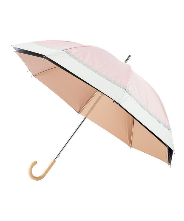 MOONBAT 断熱パラソル 二階建て バイカラー 日傘 遮熱 遮光 UV ペールピンク