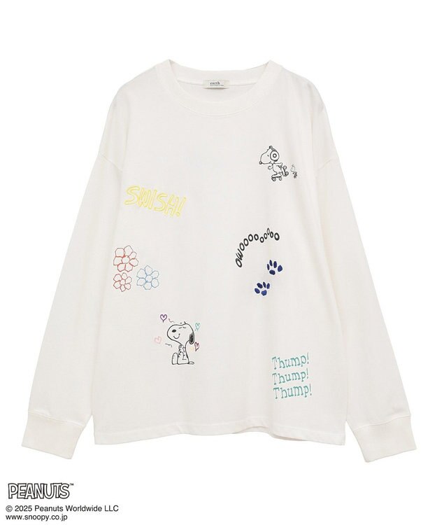 earth music&ecology 【綿100％】ＰＥＡＮＵＴＳ／ｅａｒｔｈ　マルチカラーアートロンＴ A