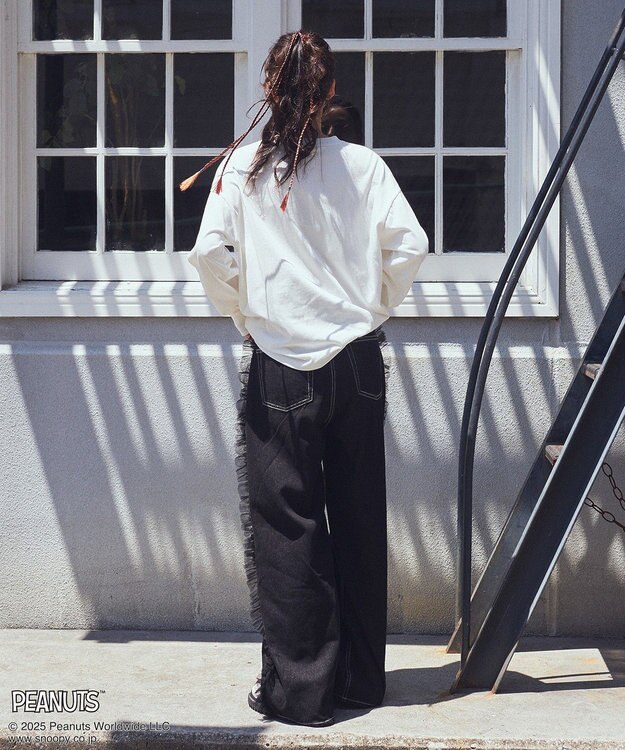 earth music&ecology 【綿100％】ＰＥＡＮＵＴＳ／ｅａｒｔｈ　マルチカラーアートロンＴ B