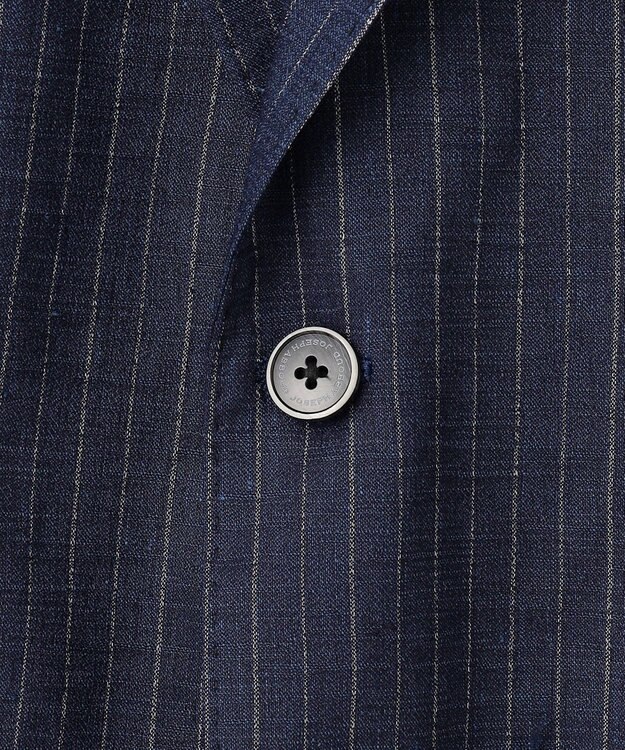 JOSEPH ABBOUD 【清涼/軽量/ストレッチ】ミックスリネンストライプジャケット ネイビー系1
