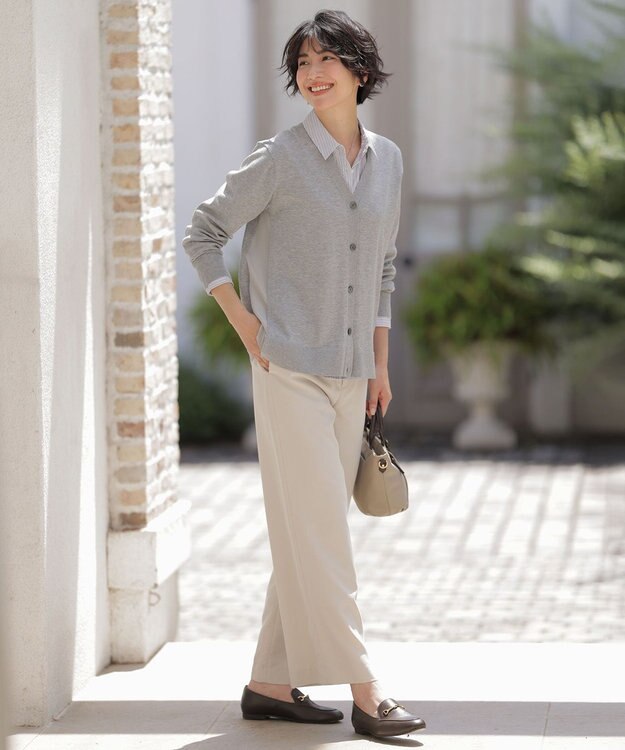 J.PRESS LADIES L Vis/Peスパーク ニット カーディガン トップグレー系