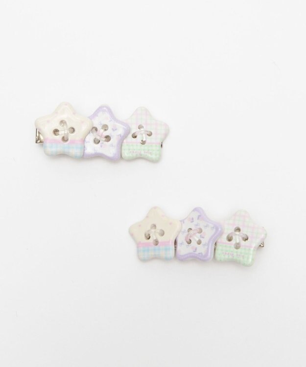 WEGO L2Pモチーフボタンヘアクリップ 柄2