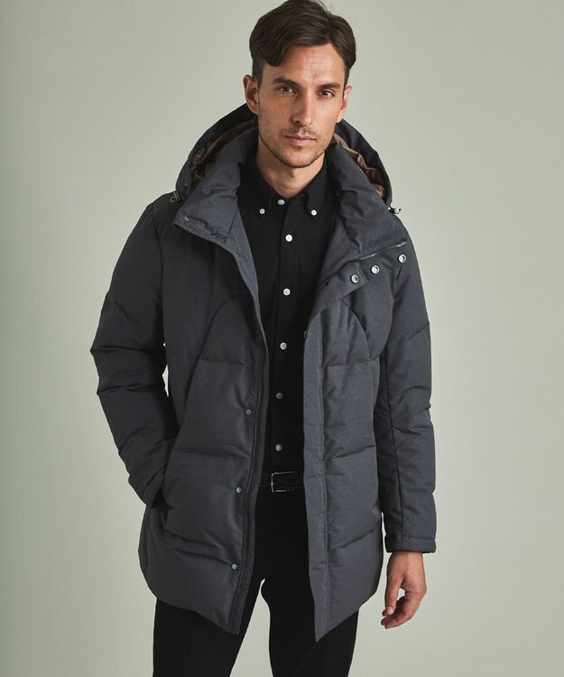 GOTAIRIKU 【仕事で着用可】MINOTECH メランジラミネート ダウンコート(23年モデル) グレー系