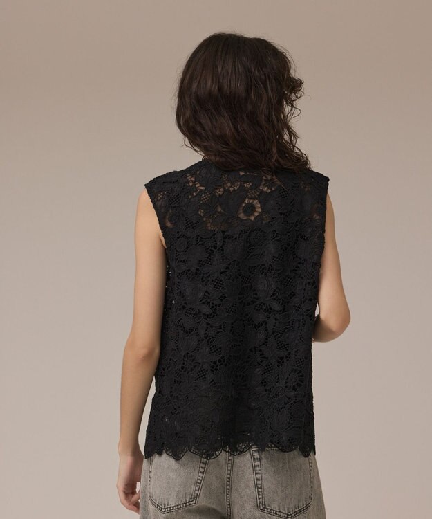 GRACE CONTINENTAL レース刺繍ベスト ブラック