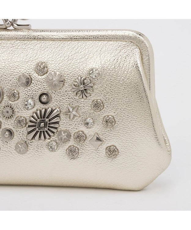 UNBILLION ペルケ perche / マルチスタッズがま口ロングウォレット ゴールド