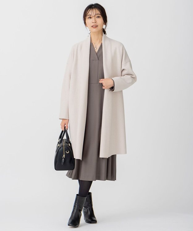 23区 L コンプレストパイル コーディガン ライトベージュ系