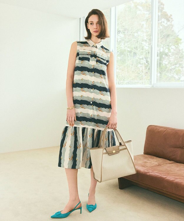 GRACE CONTINENTAL フラップトートバッグ ベージュ