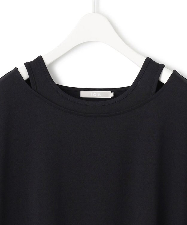 ICB 【UVケア・吸水速乾・洗える】ライクレイヤードTEE ブラック系