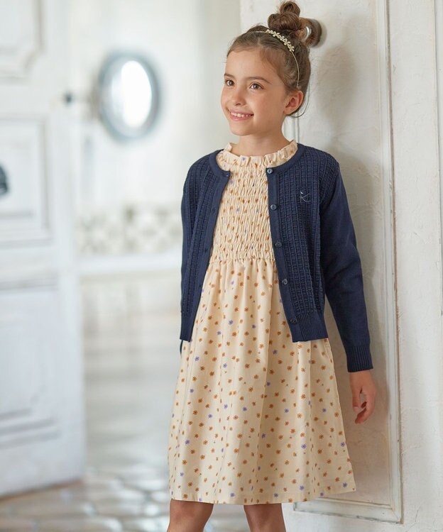 組曲 KIDS 【150-160cm】モノトーン花柄 ワンピース ベージュ系5