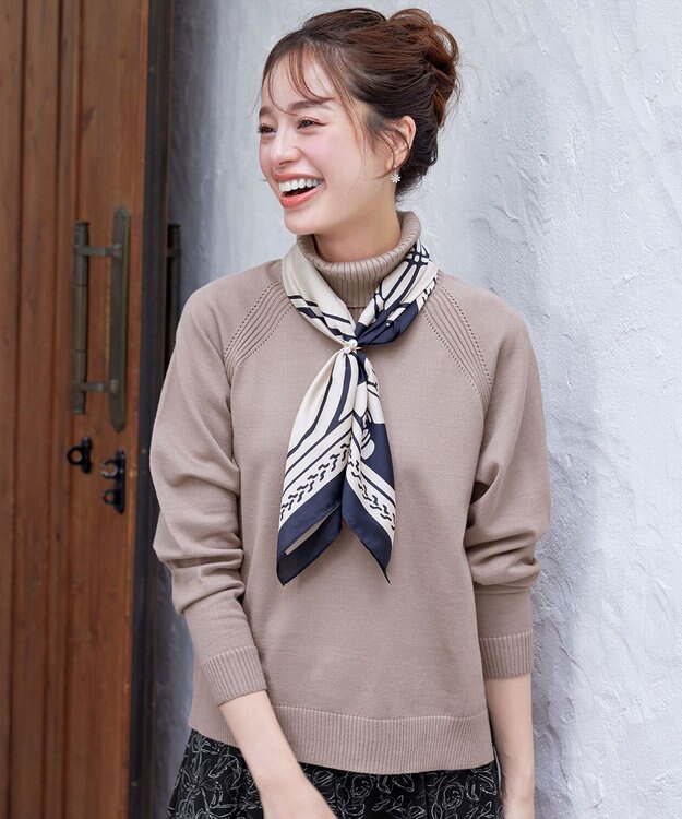 Tiaclasse 【安田美沙子さん着用・選べる2type】ラグランニットトップス タートルネック：モカ