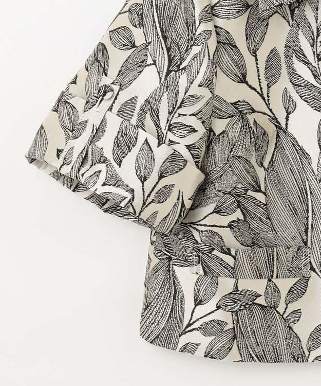 GRACE CONTINENTAL ボタニカルジャガードシャツ キナリ